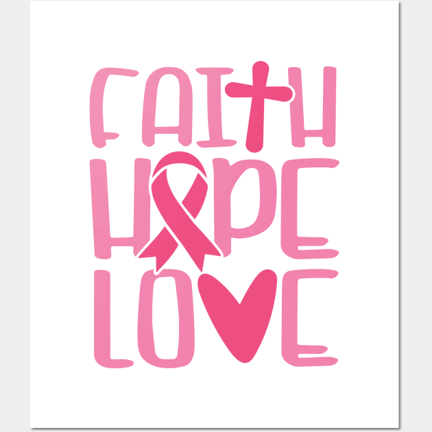 Faith hope love Wall Art by Peach Lily Rainbow